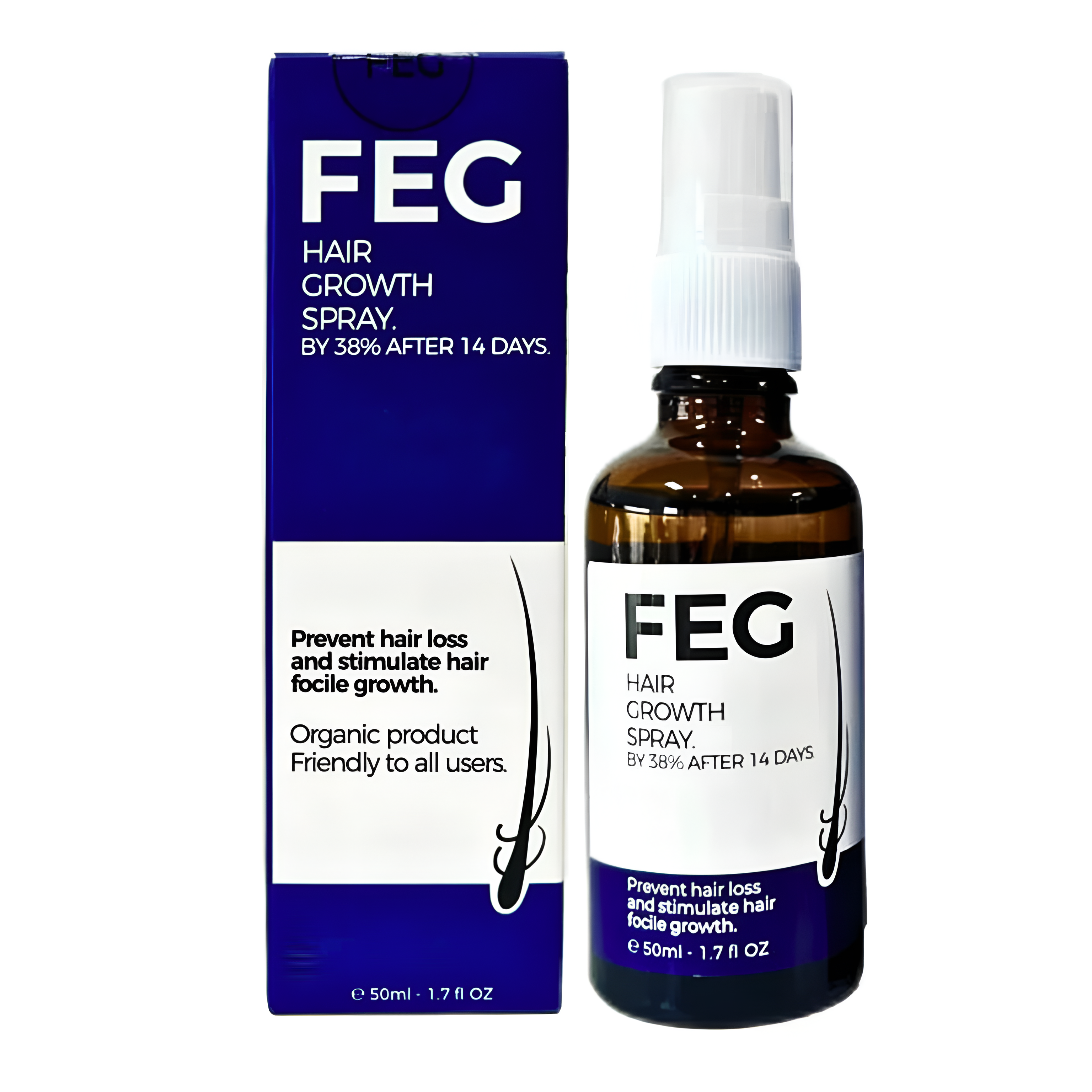 \FEG PLUS Hair & Beard Growth Serum Spray 50ml | Seaweed Extract, Rosemary, Redensyl, Anagain & Minoxidil | Anti Hair Loss, Regrowth Treatment